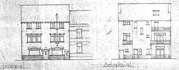 Sectie B No 4619 Ontwerp kantoor aan de van Welderenstraat (Detail D12.405087) architect Okhuysen