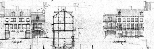 Bouw v/e Winkelhuis met Werkplaats en 2 Bovenwoningen v.d Heer W.F.J. Brinkman a/d Pauwelstraat (Detail D12.409479)