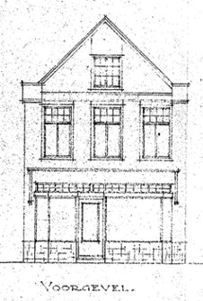 NIeuwe toestand Daalseweg 238 verbouwing 1948 Verbouwing Winkelpand (incl herstel oorlogsschade), architectenbureau Hub.  A.M. v.d. Velden te Oss