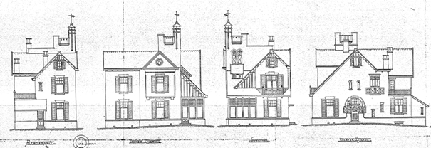 Plan tot het bouwen van een Villatje in Hees voor rekening van den Wel. Ed. geb. Heer Pascal te Hees, datum tekening februari 1904 (D12.378822-1. Detail) door architect Hoffmann