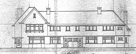 Plan van 4 Landhuizen a/d Oude Heesche Laan Kad. Bek. Neerbosch B3616 (D12. 397682)