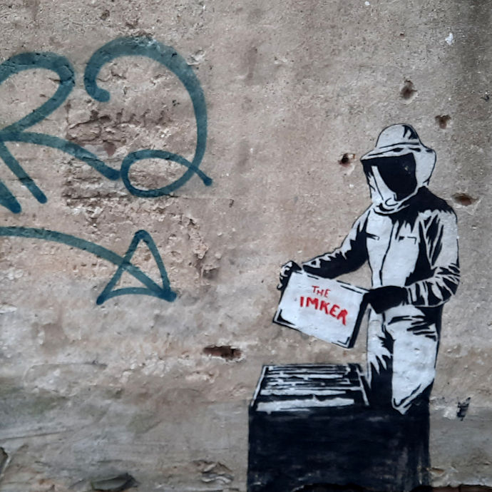 The Imker Remco Vissers graffiti muurschildering Nijmegen