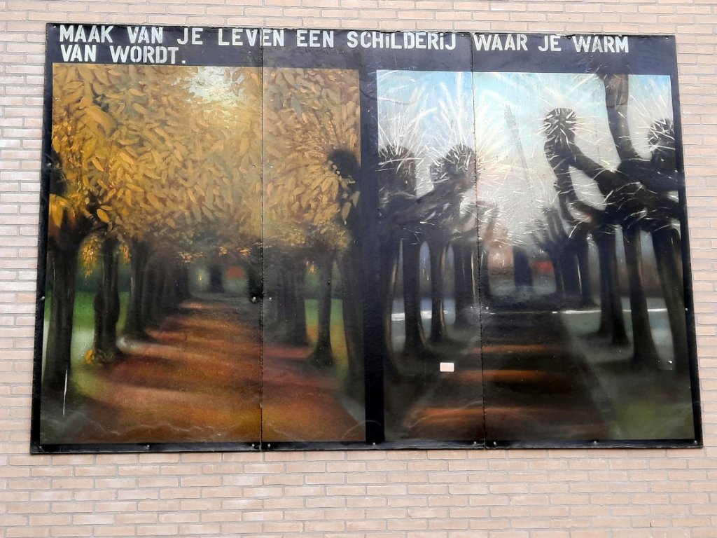 Maak van het leven een schilderij waar je warm van wordt aan het Fortuna complex Biezenplein, augustus 2023