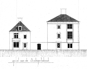 Bouwtekening Archicpelstraat 274 en zij aanzicht appartementen Molukkenstraat architect Kuipers