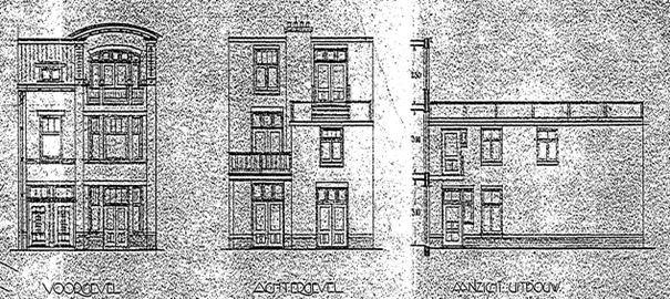Plan voor het bouwen van een beneden en bovenhuis a/d Slichtenhorststraat te Nijmegen Voor rekening van den Weled. Heer J.M. Tesser (D12.389121) architect Arntz