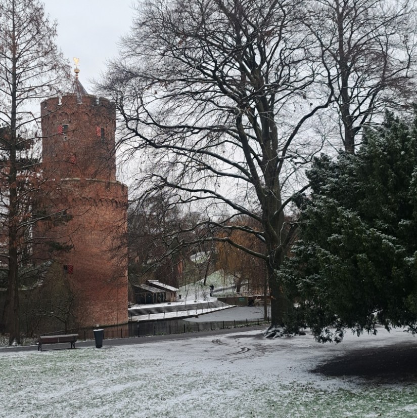 Kronenburgerpark in de sneeuw anno 2026 (januari 2026)