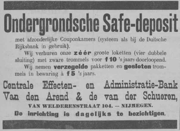 Advertentie Safe Deposit (PGNC 30/8/1907)
