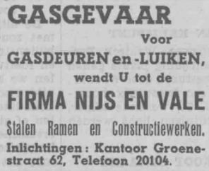 Advertentie Nijs en Vale PGNC 12/9/1939