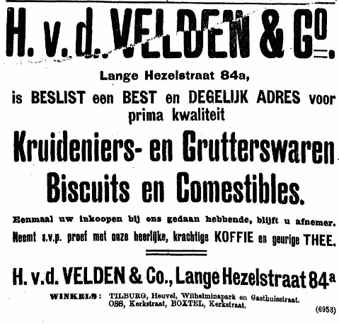 H. v.d. Velden (De Gelderlander 23/8/1908) Lange Hezelstraat 84a