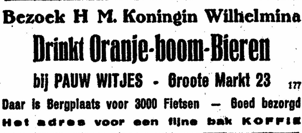 Advertentie Witjes Hotel De Koophandel (De Gelderlander 26/10/1927)