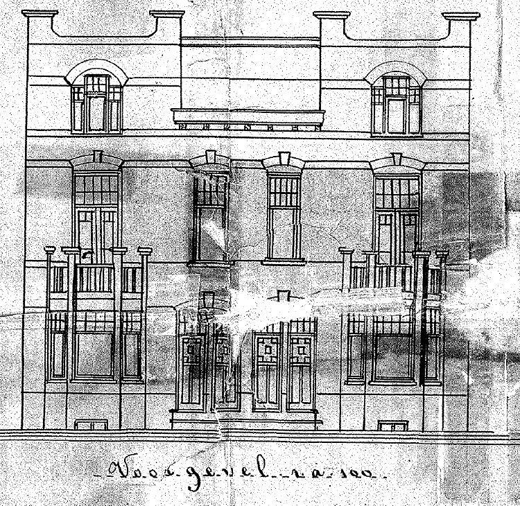 Bouw van 2 beneden en 2 bovenwoningen, datum bouwdossier 1-7-1913 (D12.384501)