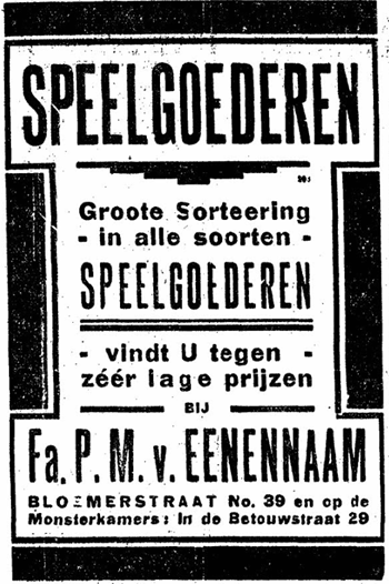 Fa. P.M. v. Eenennaam, In de Betouwstraat 29 (De Gelderlander 30/11/1926)