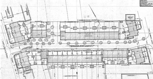 Overzicht woningen Havikstraat /datum tekening 2-1-1932, tekenaar H. Ryksen (D12.398201)