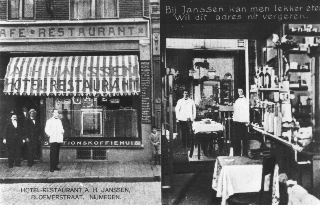 Het Hotel Restaurant A.H. Janssen, Bloemerstraat 78, 1925-1930 (F18766 RAN)