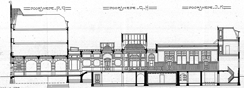 Plan voor den Bouw van een Kantoorgebouw met twee afzonderlijke Winkelhuizen voor de Maas- en Waalsche Bank aan de Molenstraat te Nijmegen, A. Jacot en W. Oldewelt, datum tekening maart 1902 (D12.378390)