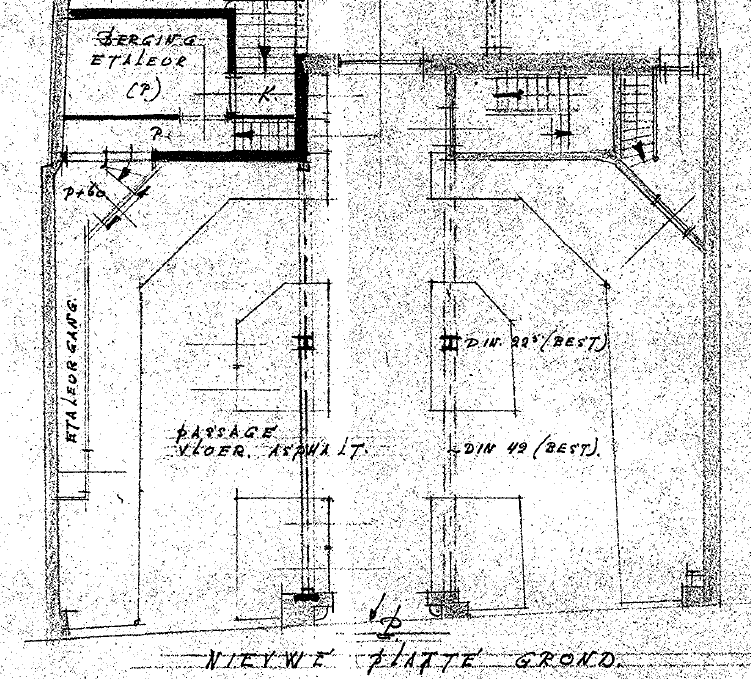 Voorstel tot verbouwing en etalageruimten J. v. Campen N.V. a/d Molenstraat, architecten Ir. J.G. Deur & C. Pouderoyen, datum dossier 20-1-1953 (D12.416796)