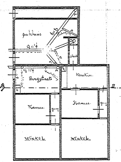 Bouwtekening Rioolplan Begijnenstraat 2-4 en Lange Hezelstraat 16-20 , 1912 (D12.382745)