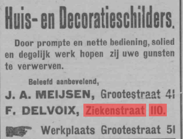 Advertentie schilders Meijsen en Delvoix (PGNC 22/10/1913)