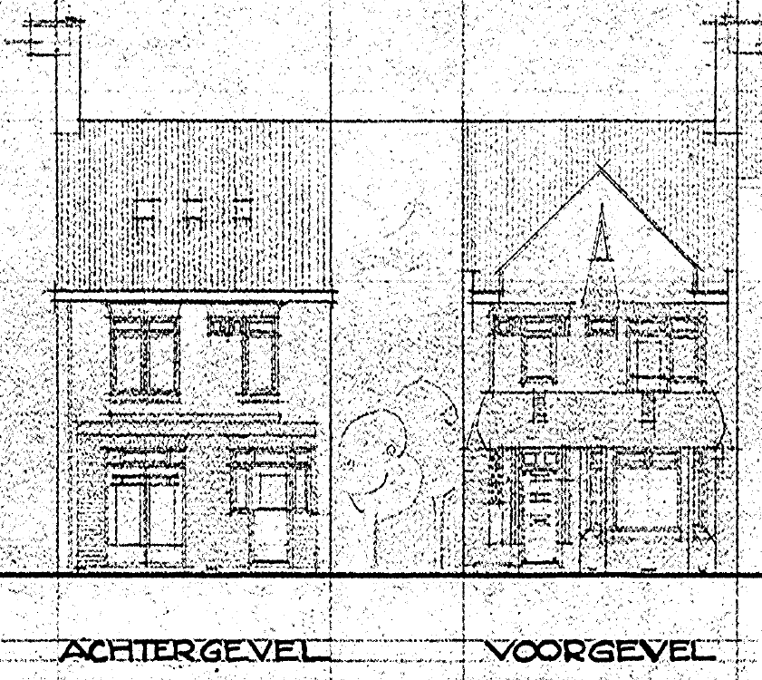 Ontwerp voor een woning voor Mejuffr de Wed. G. Visser L. Nieuwstr. 19, Datum bouwdossier 14-4-1925 (D12.389848)