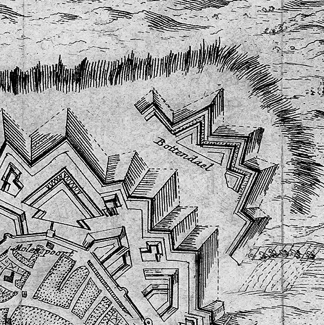 Vesting Nijmegen 1714 KPA-II-21 RAN detail Bottendael