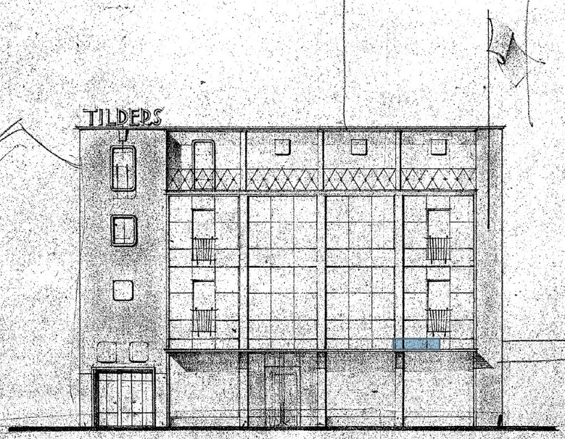 Herbouwplan Winkelpand v.d. Heer J.H. Tilders Ziekerstraat 6/8 Nijmegen, architect R.G. Rodenburg, datum tekening 7(?)-8-1950 (D12.411459)