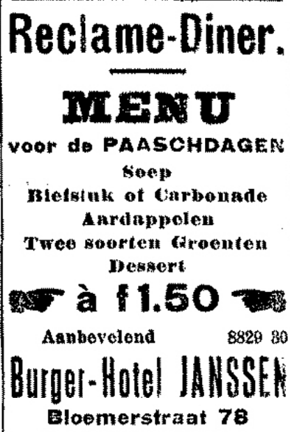 Advertentie A.H. Janssen (De Gelderlander 14/4/1922)