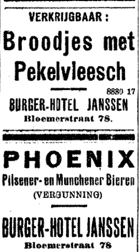 Advertentie A.H. Janssen (De Gelderlander 14/4/1922)