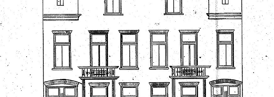 Bouw 2 boven- en 2 benedenwoningen, Dominicanenstraat 143-147a (huidig), F. van Broeckhuijsen, datum bouwdossier 24-03-1903 (D12.378472)