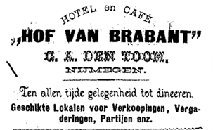 Advertentie Hof van Brabant (De Gelderlander 29/4/1888)