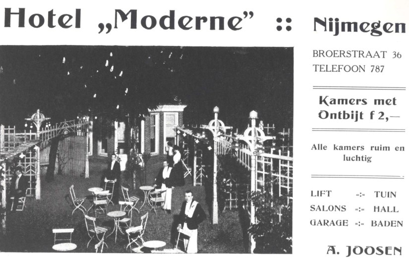 Het interieur in het Hotel "Moderne", Broerstraat 36, 1910 (F15271 RAN)