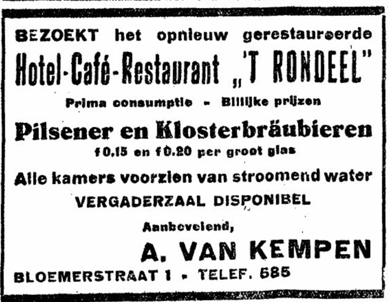Advertentie 't Rondeel (De Gelderlander 11/4/1925)