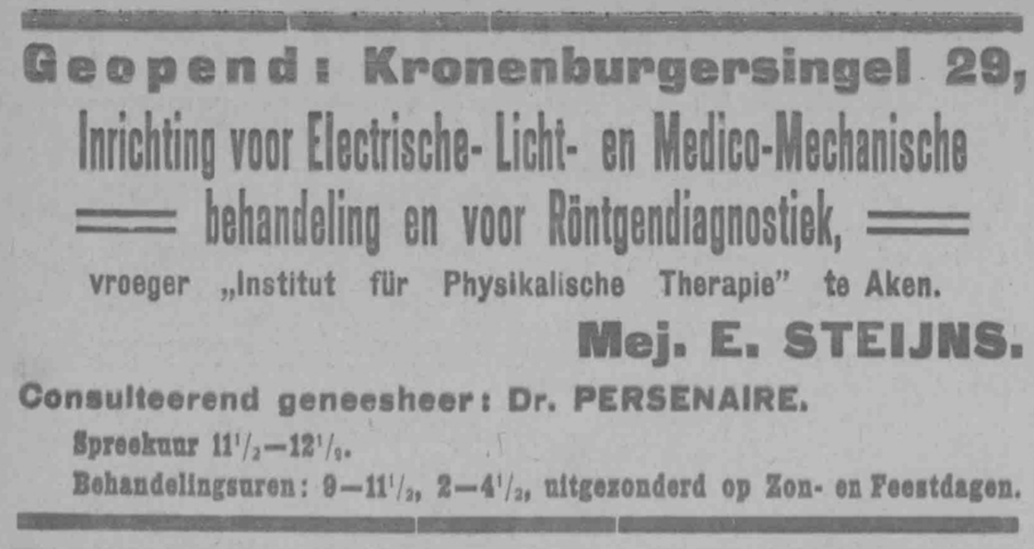 De inrichting van Mej. E. Steijns PGNC 7/3/1916