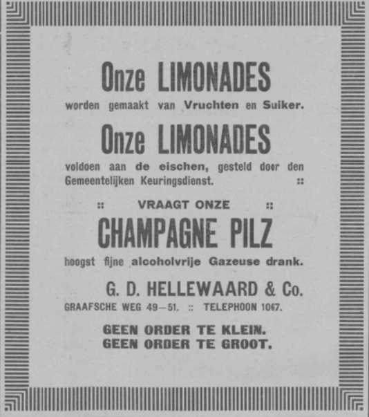 Advertentie Hellewaard (PGNC 1/6/1913)