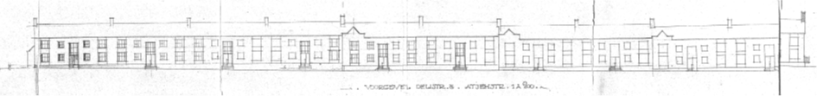 Bouwplan 82 woningen aan de Delistraat, datum tekening 25-10-1947, gewijzigd 4-2-1948, D12.408163