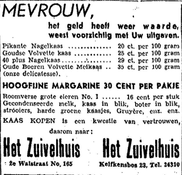 Advertentie Het Zuivelhuis (De Gelderlander 16/2/1950)