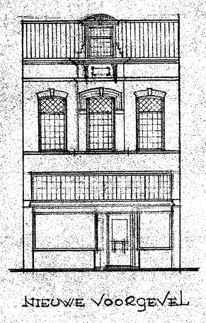 Verbouwing Kantoor tot Winkel, architect J.D.A. Okhuysen, datum tekening 29-10-1945 (D12.406925)