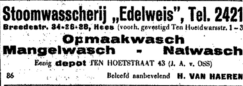 Advertentie opening Edelweiss (De Gelderlander 12/11/1927)
