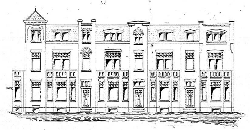 Plan vier Heerenhuizen a/d Javastraat Nijmegen Gemeente Hatert Sectie A no 4387-4388-4389 en 4390, eigenaar en bouwkundige P.J. van den Hooft(?), Pontanusstr 44, datum tekening 15-9-1911 (D12.382336)