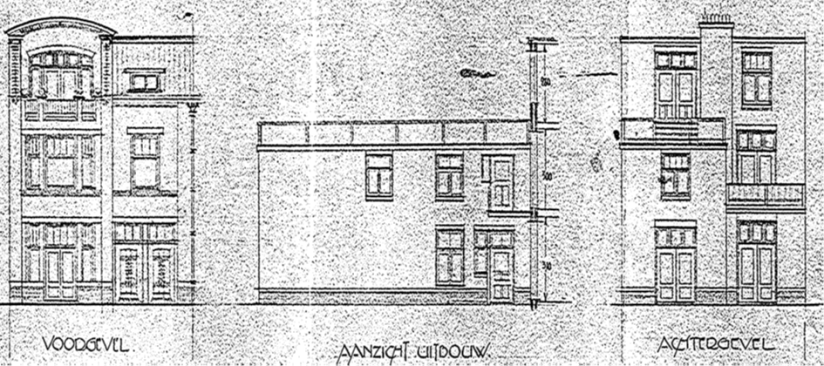 Plan voor het bouwen van een beneden en bovenhuis a/d Slichtenhorststraat te Nijmegen Voor rekening van den Weled. Heer J.M. Tesser (D12.389108)