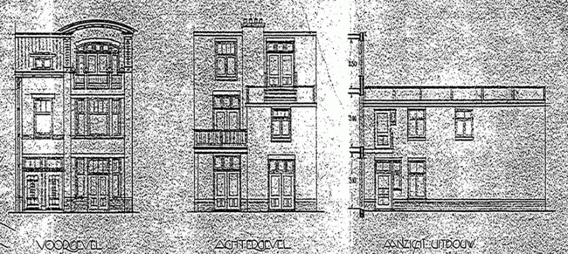 Plan voor het bouwen van een beneden en bovenhuis a/d Slichtenhorststraat te Nijmegen Voor rekening van den Weled. Heer J.M. Tesser (D12.389121)