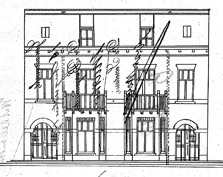 Plan tot het Bouwen van twee Benede en Bovenhiusen aan de Mariealaan Kad Gem Neerbosch sectie B No 2182, Eigenaar en Uitvoerder W.A. Kellendonk, datum bouwdossier 16-8-1910 (D12.383492)