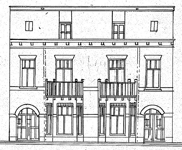 Plan tot het Bouwen van Twee Benede en Boven Hiusen aan de Marialaan Kad Gem Neerbosch sectie B No 2182, Eigenaar en Uitvoerder W. Kellendonk, datum bouwdossier 7-2-1911 (D12.382387)