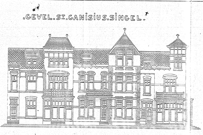 Bouw 3 woonhuizen, St. Canisiussingel 23 25 en 27 (huidig), datum bouwdossier 7-8-1906 (D12.379333)